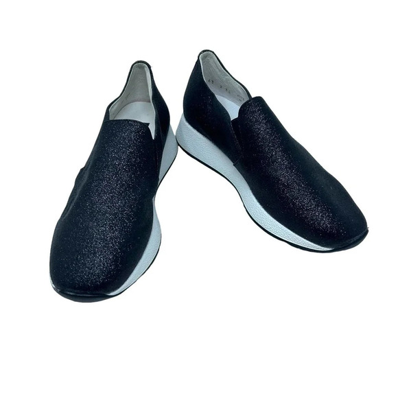 Frau Slip-on Trainer Sneakers Platform Glitter Sparkle Black Size 36 US 5 - Picture 6 of 8